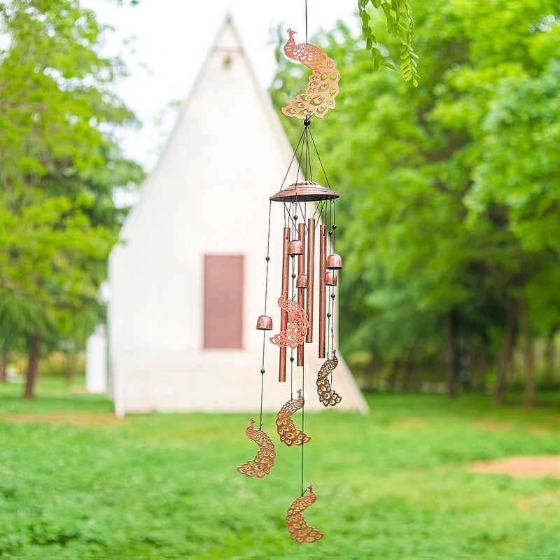 EZTZEN Peacock Wind Chimes for Outside,Peacock Gifts for Women/Men/Sympathy Gift/Memorial Gifts/Birthday Festival Metal windchimes Outdoors/Indoors,Patio,Garden Decor,Home,Porch,Yard - Image 2